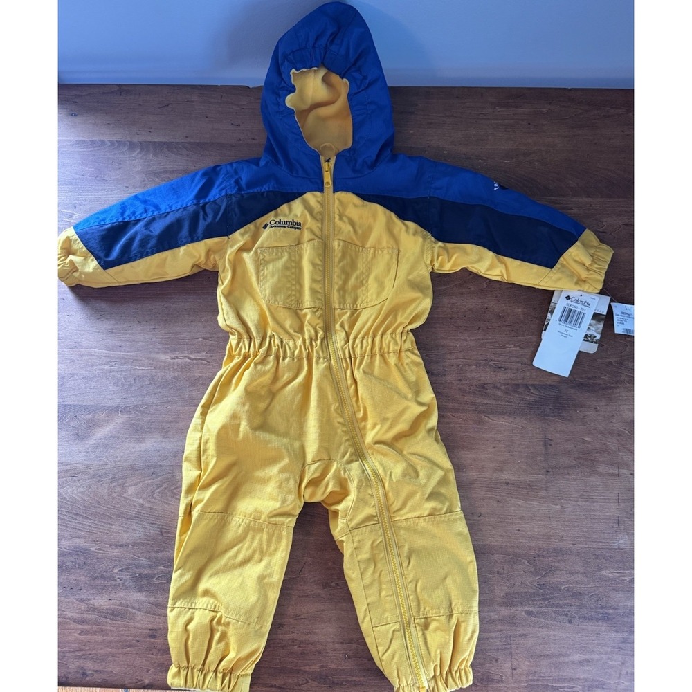 Columbia Weetamoo Suit 3T Snowsuit Yellow Blue Fleece Lined NWT